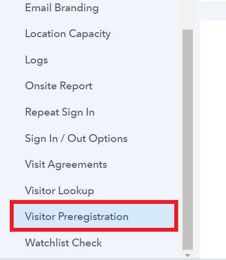 Visitor preregistration