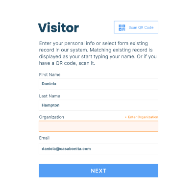 Autofill Visitor Registration Form