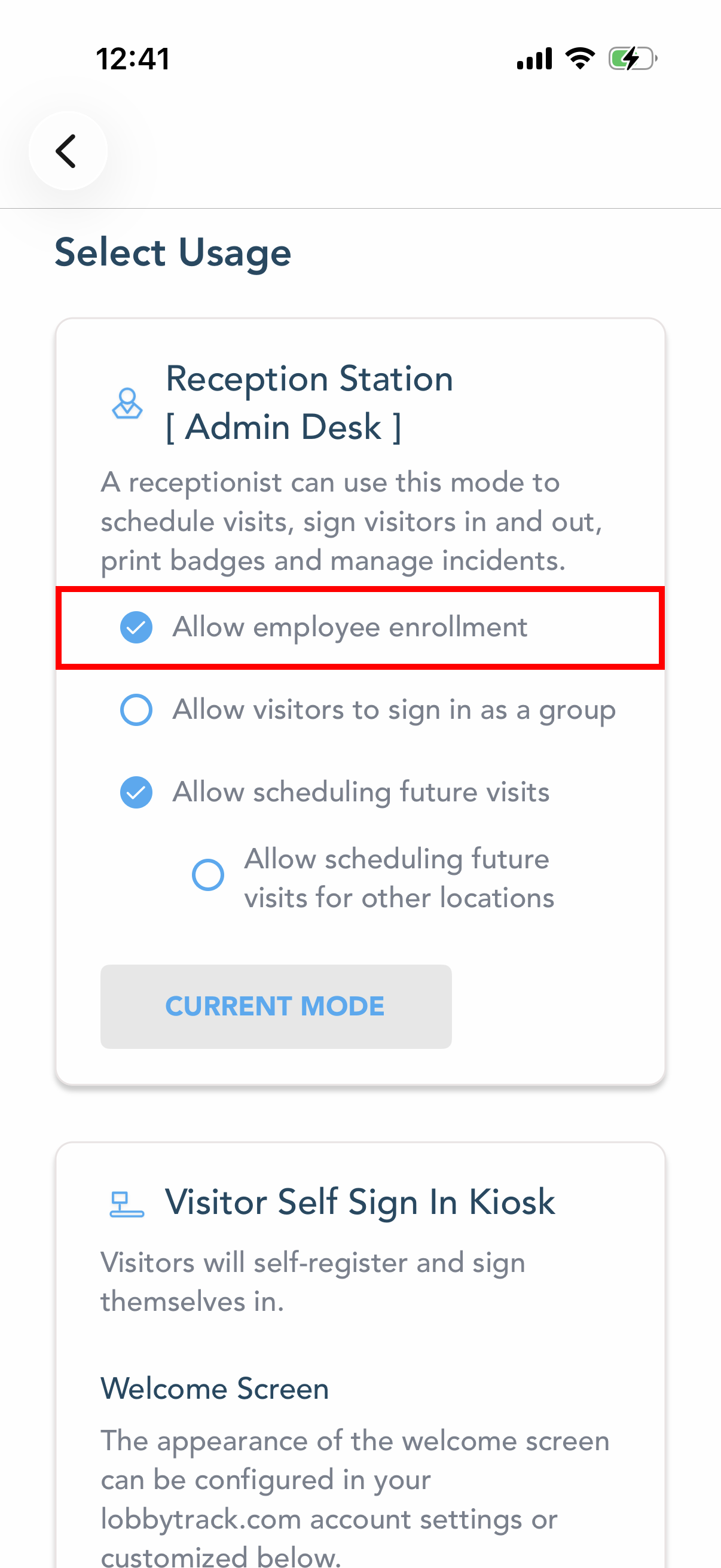 Allow employee enrollment