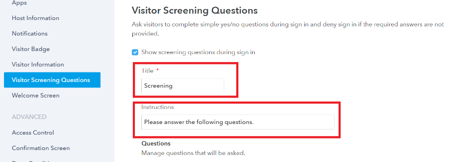 How to set up a visitor health screening form in Lobbytrack