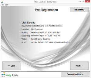 Pre-register Visitors