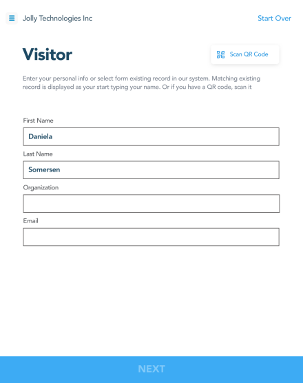 Auto Populate Visitor Record