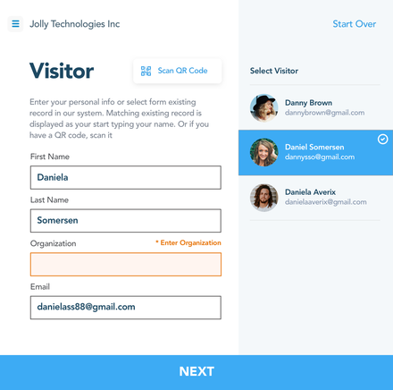 Electronic Visitor Management